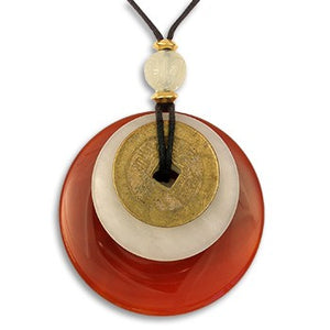 DISCONTINUED-Carnelian Bi-Disc with Ancient Coin