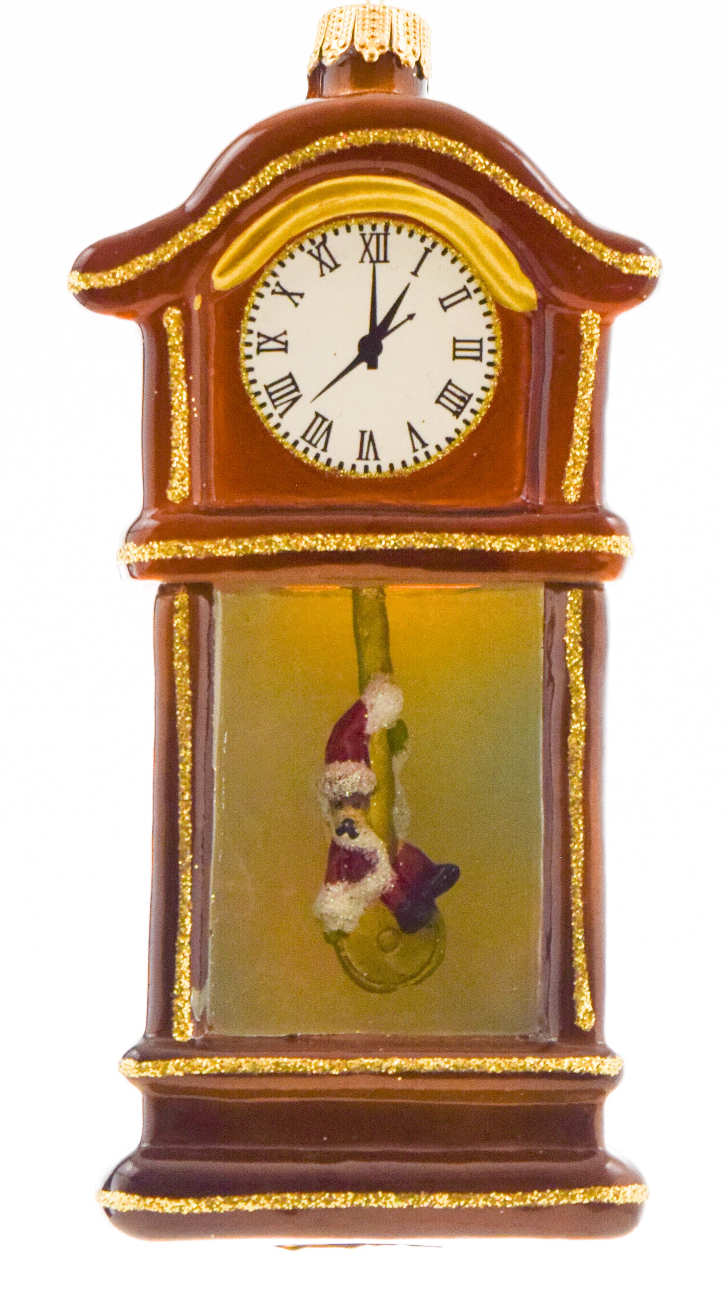 Holiday Grandfather Clock Glass Ornament