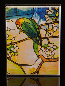 Tiffany Parrots (Right Panel) Notecard