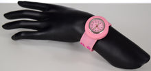 Pink Snap On Watch with Flowers