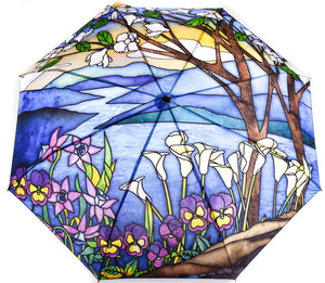Tiffany Stained Glass Landscape Umbrella