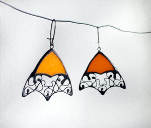 Yellow Stained Glass Earrings