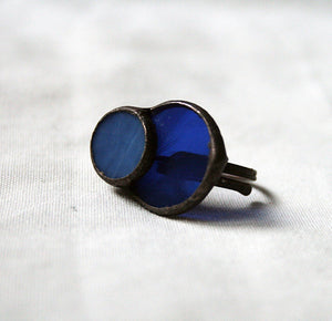 Blue Stained Glass Ring