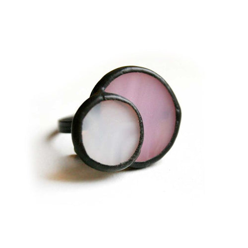 Pink Stained Glass Ring