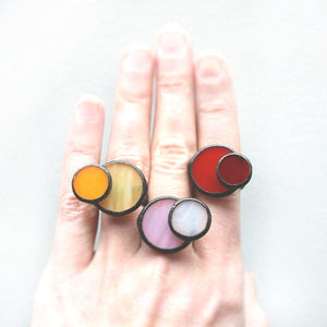 Pink Stained Glass Ring