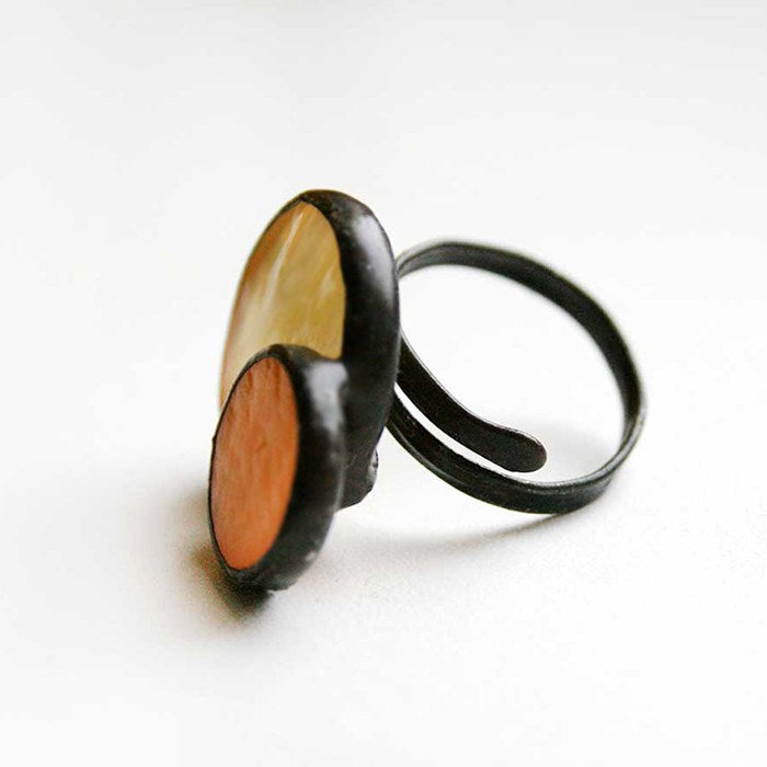 Yellow Stained Glass Ring